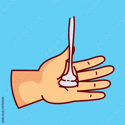 Alcohol Gel in Hand Vector Illustration Icon. Flat Cartoon Style