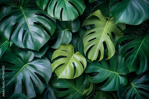Wallpaper Mural Lush green tropical leaves background (2) Torontodigital.ca