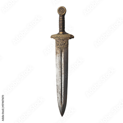 roman centurions sword on a white background