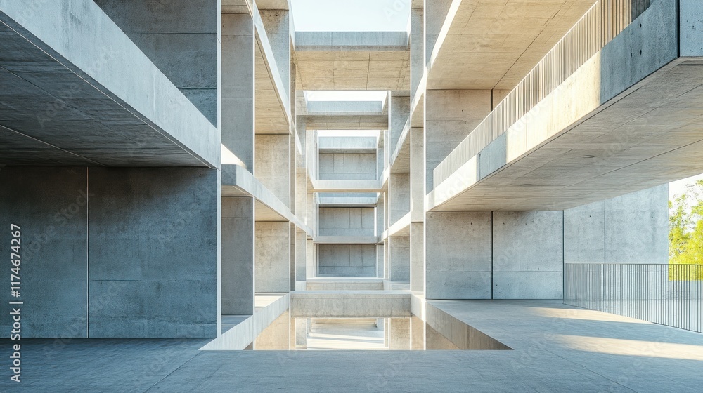 Fototapeta premium Concrete Architecture - A Minimalist Perspective
