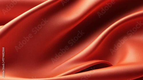 Luxurious red silk fabric with smooth texture and elegant folds, creating vibrant and rich textile perfect for fashion and interior design projects.
