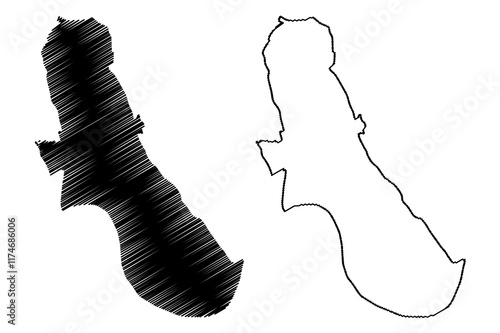 London Borough of Hammersmith and Fulham (United Kingdom of Great Britain and Northern Ireland, Ceremonial county and region Greater London, England) map vector illustration, scribble sketch map