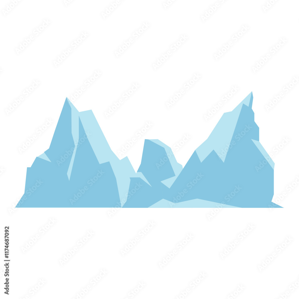 Fototapeta premium Minimalist Iceberg Graphic Illustration