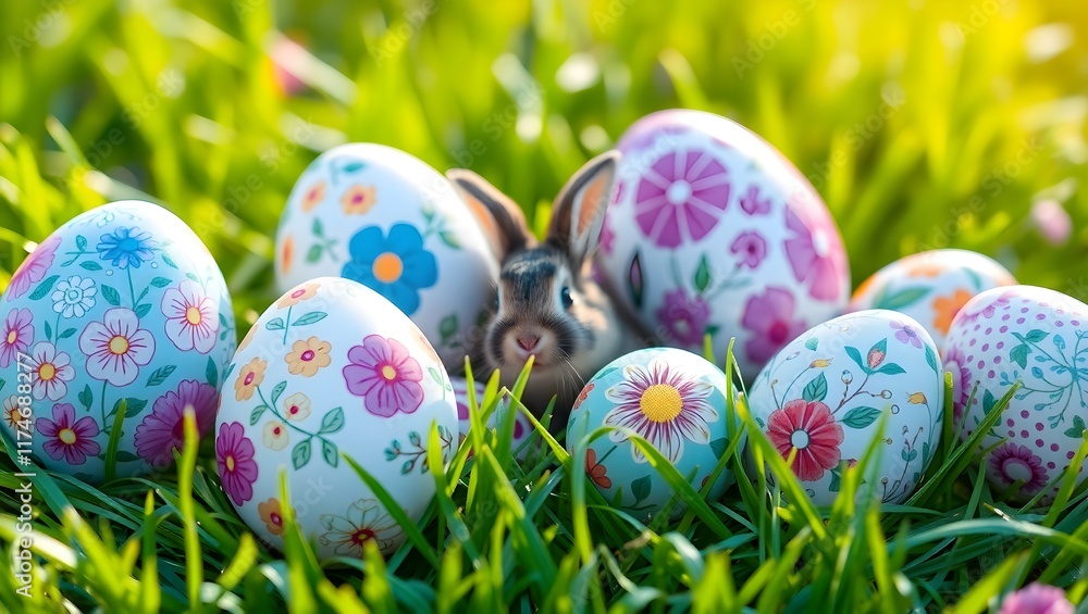 easter eggs in grass easter eggs in grass