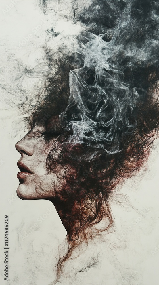 Abstract Portrait: Smoke and Hair, a Study in States of Mind Abstract Portrait: Smoke and Hair, a Study in States of Mind