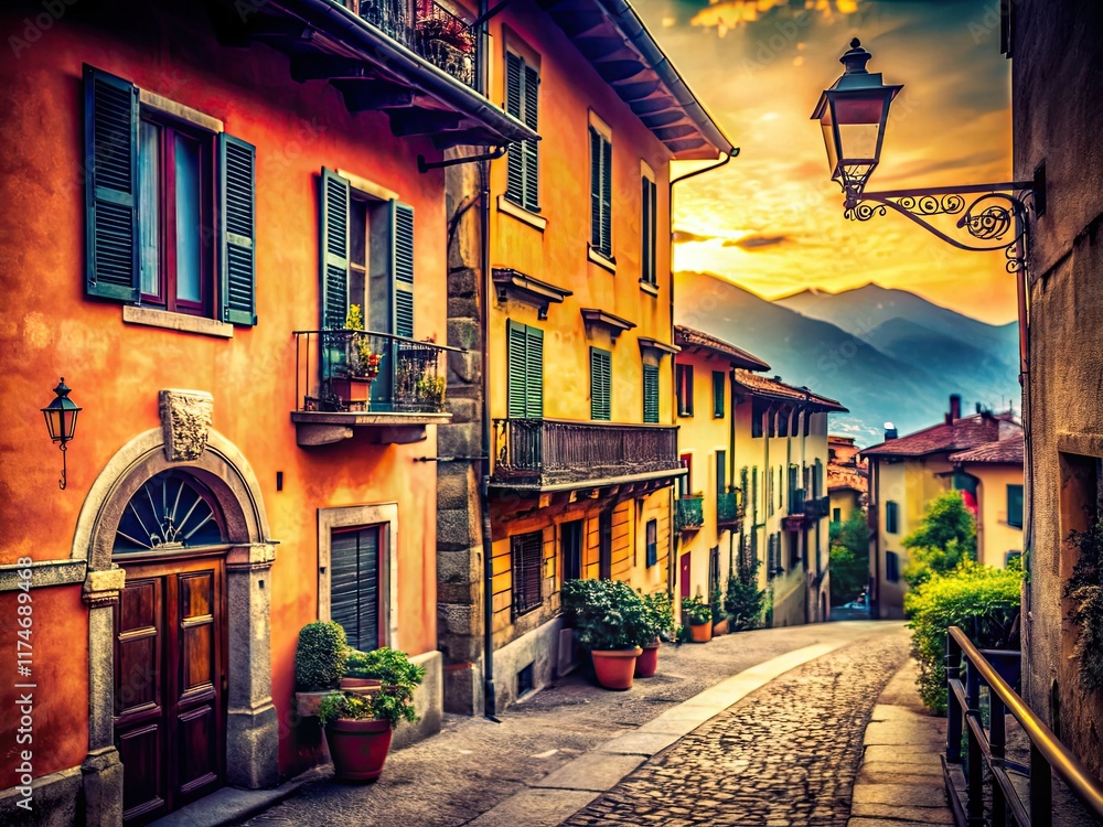 Fototapeta premium Retro Varese: Vintage Italian cityscape photography search. Find your perfect image now.
