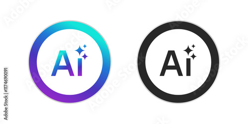 Set of generative AI buttons. Active inactive button, for UI UX, apps, websites, and Interfaces. PNG transparent background