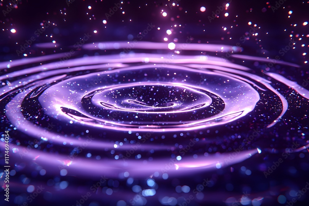 Fototapeta premium A starry night sky with a glowing nebula and a distant galaxy in the deep space background