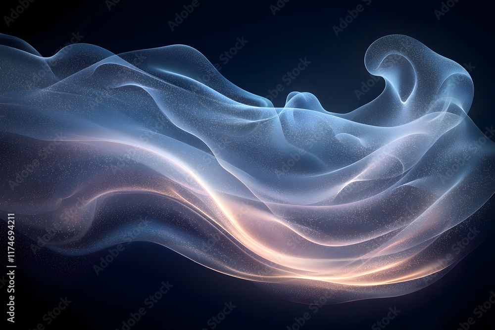 Obraz premium A starry night sky with a glowing nebula and a distant galaxy in the deep space background
