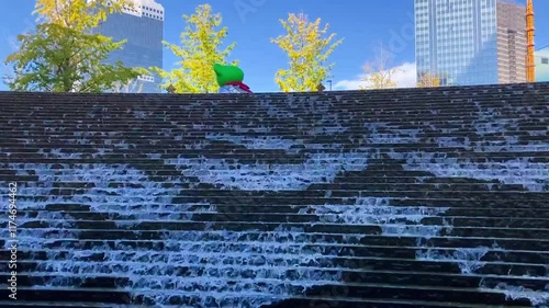 Beautiful water flows at GRAND FRONT OSAKA Osaka, japan 2024 Nov.25