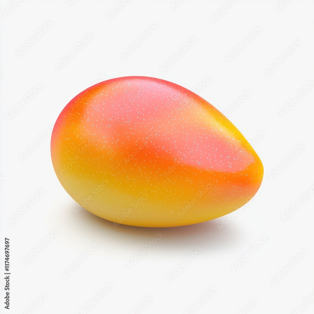 Realistic 3D image of a solo mango on a clear white backdrop. Realistic 3D image of a solo mango on a clear white backdrop.
