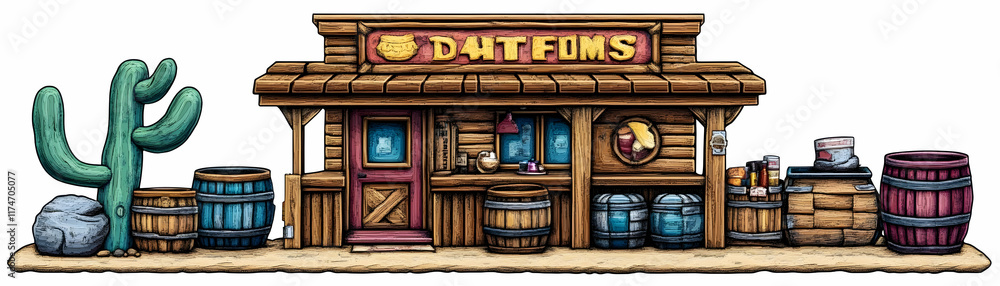 Wild West Saloon Illustration Wild West Saloon Illustration