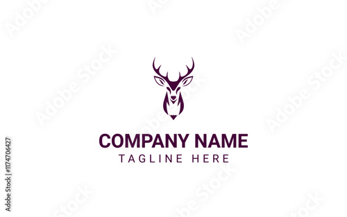 Deer Animal Head Logo Design Vector Illustration