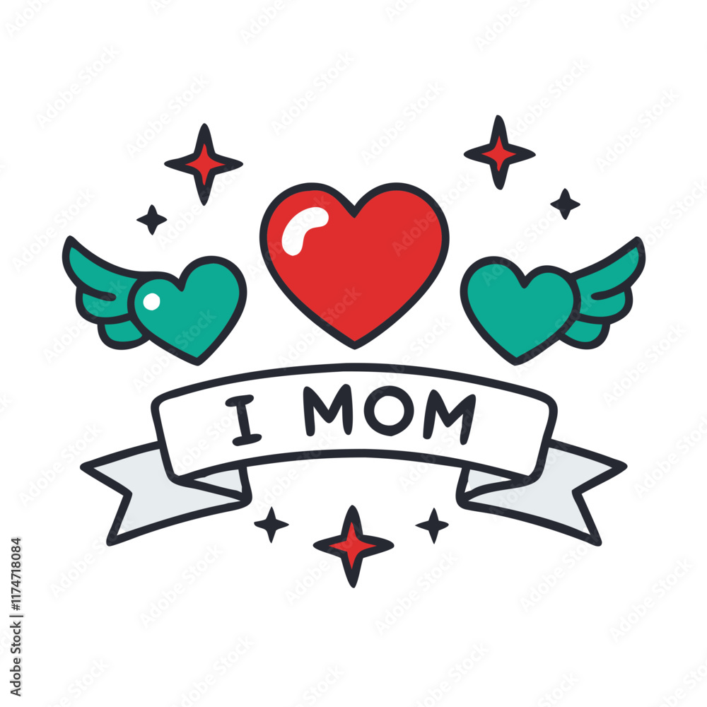 I Love Mom Vector Design for Mother’s Day I Love Mom Vector Design for Mother’s Day