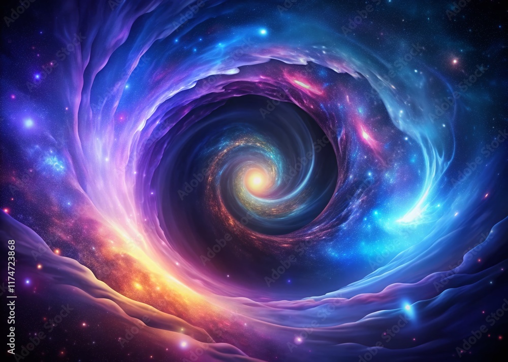 Abstract Cosmic Vortex: Nebula Swirl Background with Copy Space for Text Abstract Cosmic Vortex: Nebula Swirl Background with Copy Space for Text