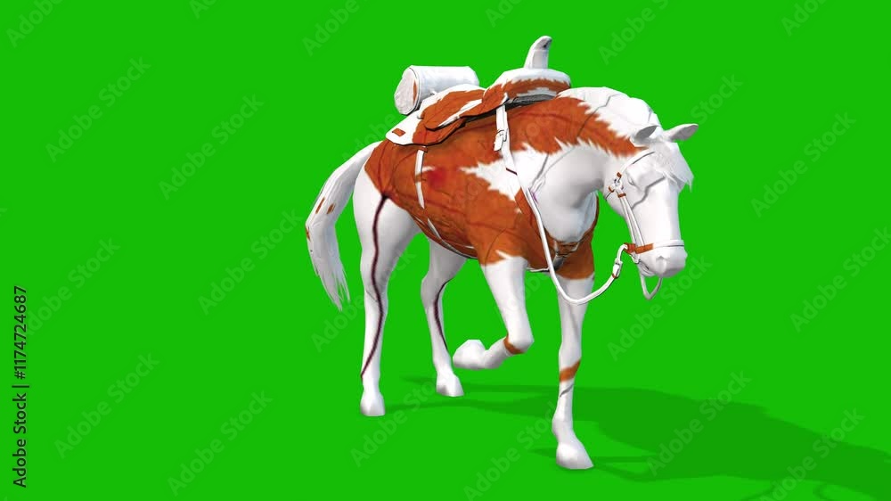 A Cute Horse Hoofs Crape Scene From Front On Green Screen - 3D ...