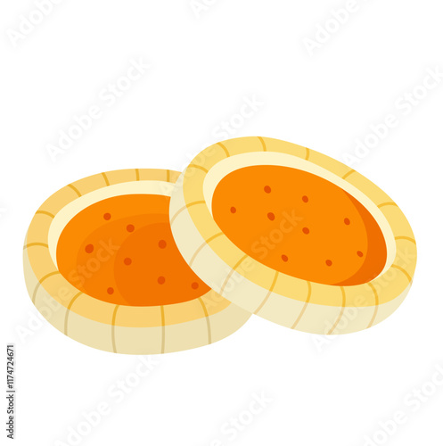 Sweet Cookies with Jam Snack Illustration Isolated on White Background