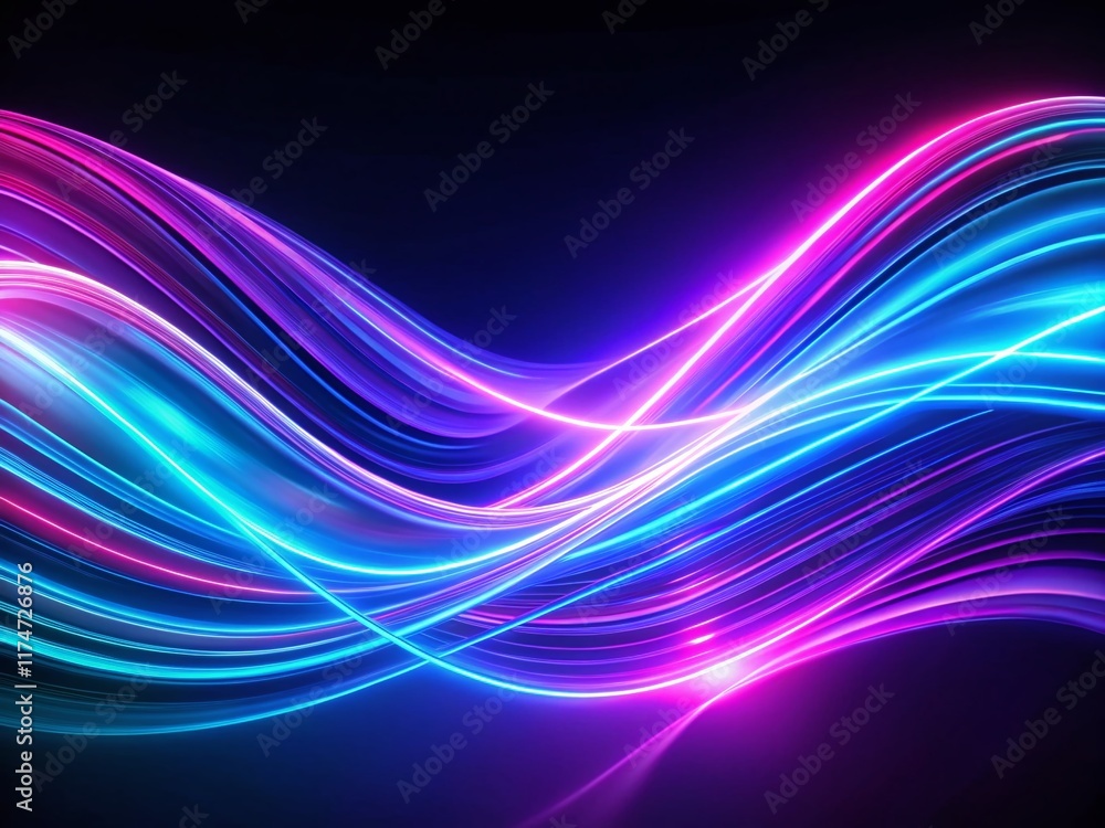 Abstract Neon Glowing Lines: Bright Blue Purple Ultraviolet Gradient Swirl Motion on Black Background - 4K Fluid Animation Abstract Neon Glowing Lines: Bright Blue Purple Ultraviolet Gradient Swirl Motion on Black Background - 4K Fluid Animation
