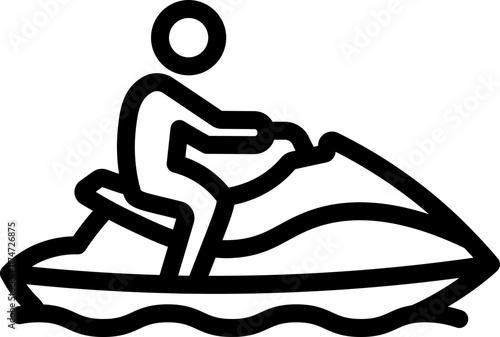 Jetski Line Icon