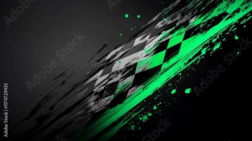 Abstract racing flag design with grunge texture. (4) photo