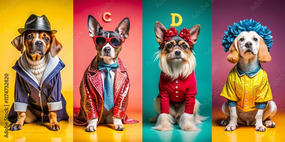Naklejka premium Adorable Dogs A-Z: Fashion Photography Stock Photos