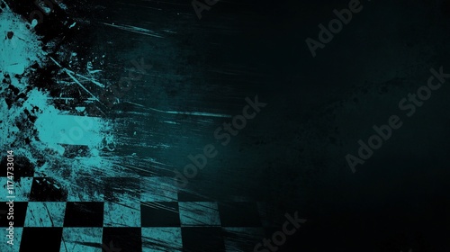 Grunge racing checkered flag background. (2) photo