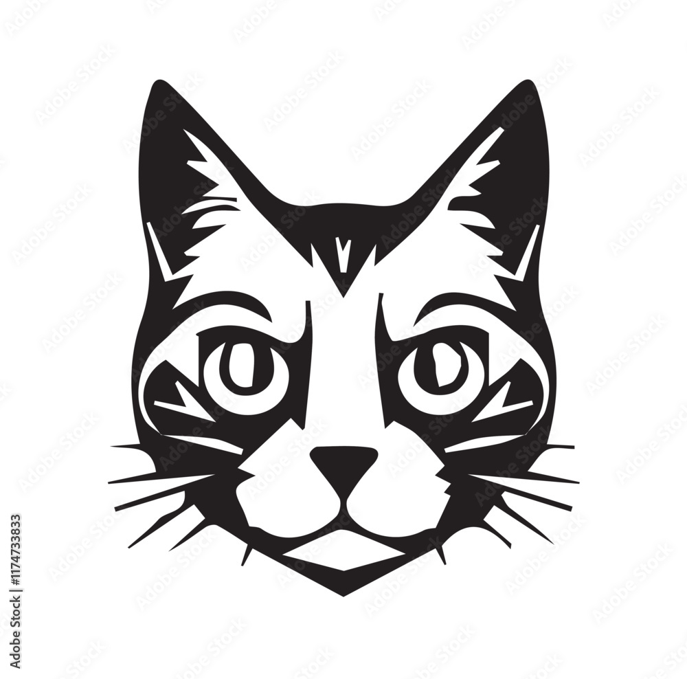 Fototapeta premium Cat black and white vactor design
