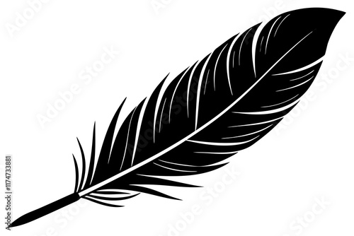 Elegant Feather Silhouette Illustration for Art and Design Projects
