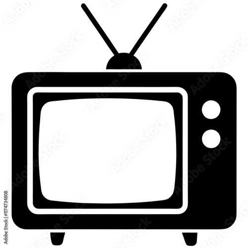 Simple and Minimalist Television Icon Silhouette Perfect for Any Design
