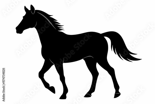 Elegant Horse Icon Silhouette Illustration Perfect for Logos Art and Graphic Design Projects
