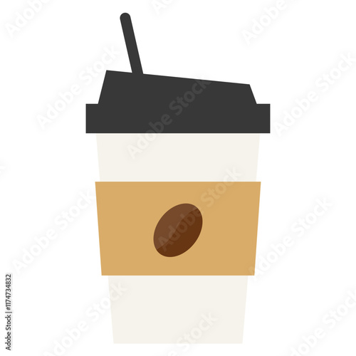 빨대가 꼽힌 뜨거운 커피용 테이크아웃 컵