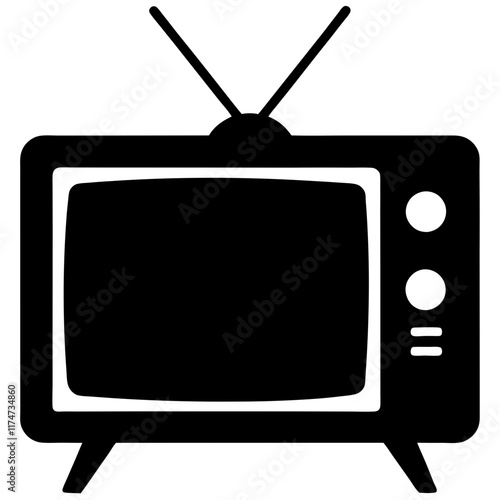 Simple and Minimalist Television Icon Silhouette Perfect for Any Design
