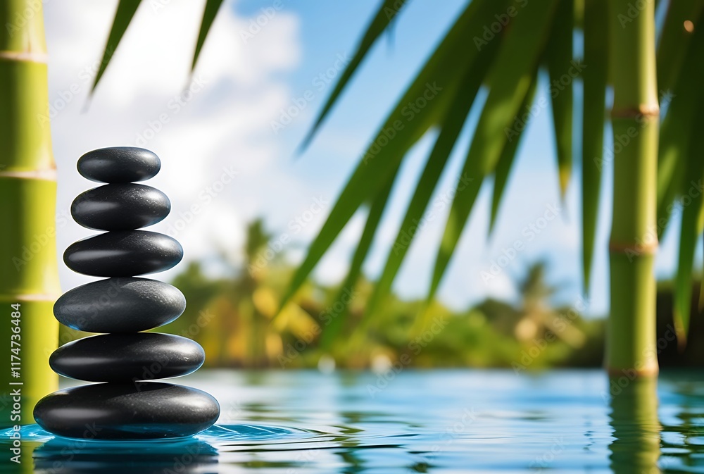A wellness, health spa, meditation, yoga natural background design with a copy space area A wellness, health spa, meditation, yoga natural background design with a copy space area