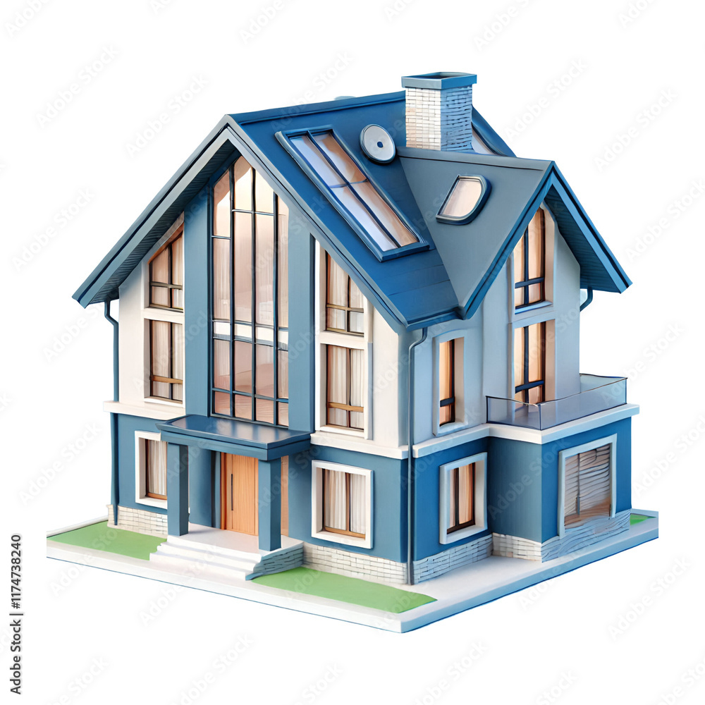 Cartoonish 3D House Isolated on Transparent Background Cartoonish 3D House Isolated on Transparent Background