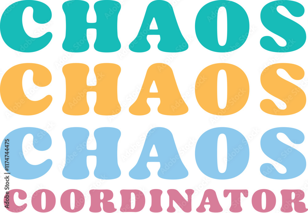 Φωτογραφία Chaos coordinator typography design for mom mommy mama daughter grandma girl wom
