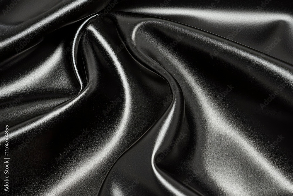 Fototapeta premium Dark Draped Satin Fabric Shows Smooth Texture