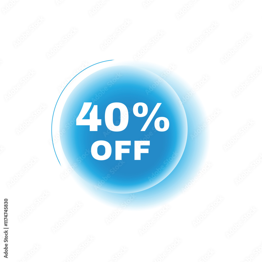 40 percent off, speech bubble modern circle design. Banner or announcement template. vector sign. 40 percent off, speech bubble modern circle design. Banner or announcement template. vector sign.