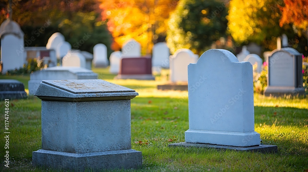 Autumnal Cemetery Serenity: A Peaceful Remembrance Autumnal Cemetery Serenity: A Peaceful Remembrance