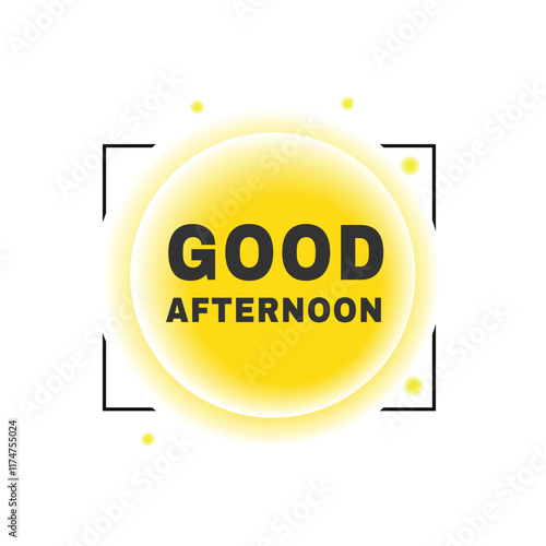 Good afternoon banner symbol modern style bubble icon. vector element for web.