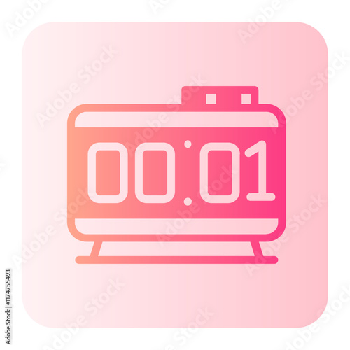 alarm clock gradient icon