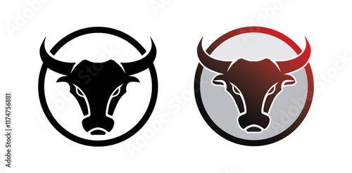 Bull and buffalo head cow animal mascot logo design vector