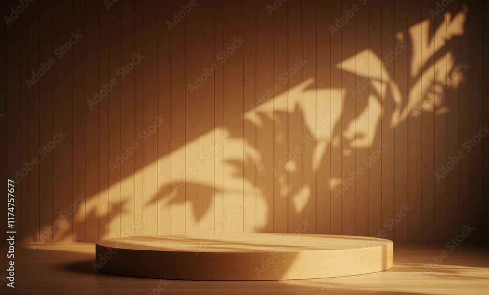 Wooden platform with dramatic shadows Wooden platform with dramatic shadows