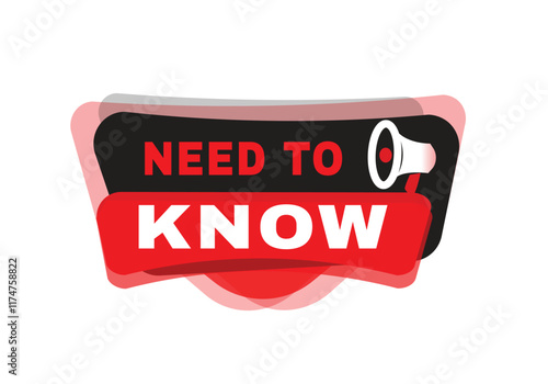 Need to know banner message for announce advertising template or business concept design. Modern banner.