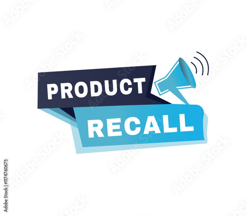 Product recall,  banner colorful design label modern vector illustration. Web announce element. photo