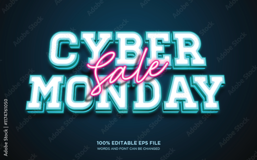 Cyber Monday Sale 3D editable text style effect
Cyber Monday Sale 3D editable text style effect