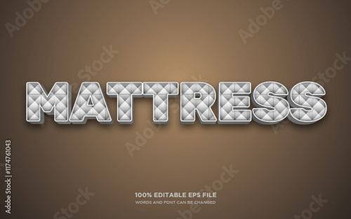 Mattress 3D editable text style effect	
