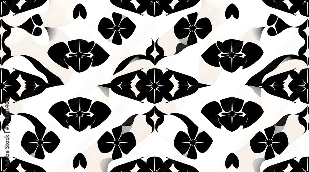 Fototapeta premium Monochromatic Floral Kaleidoscope 