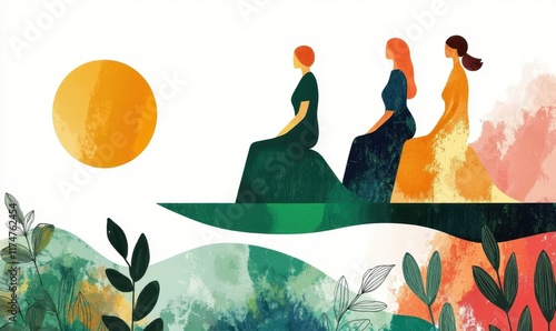 Empowering women in workforce gender equality graphic art