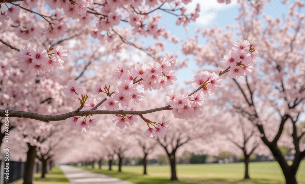 Blossoming cherry trees in spring Blossoming cherry trees in spring
