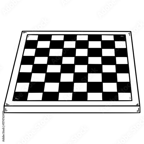 chessboard illustration hand drawn outline vector